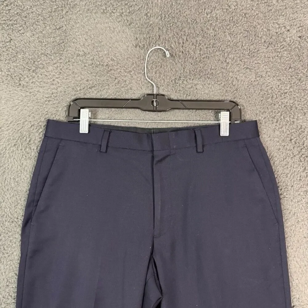 J Crew Dress Pants Mens 32x32 Blue Classic Fit Ludlow Four Season Wool Stretch